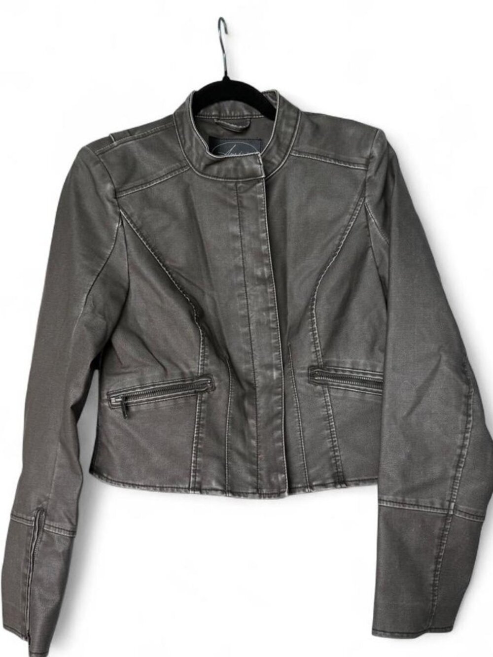 Grey Leather Jacket